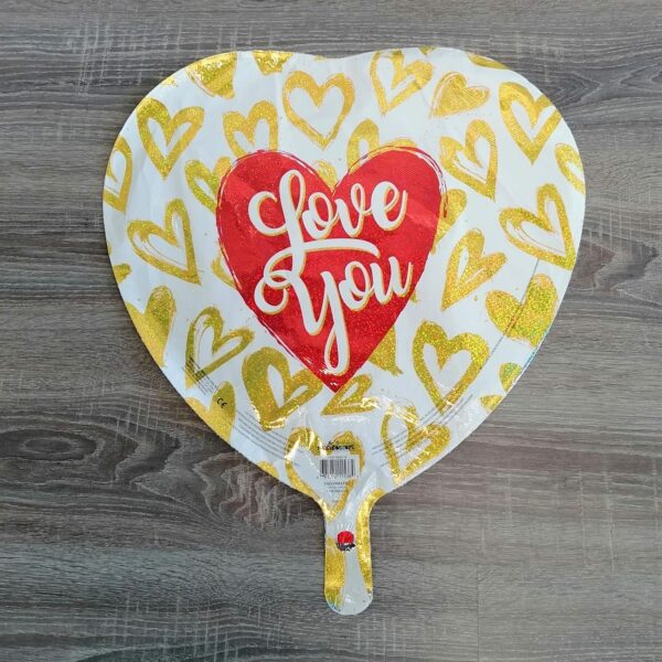 Corazón San Valentín Metálico Estampado de 46cm #1405