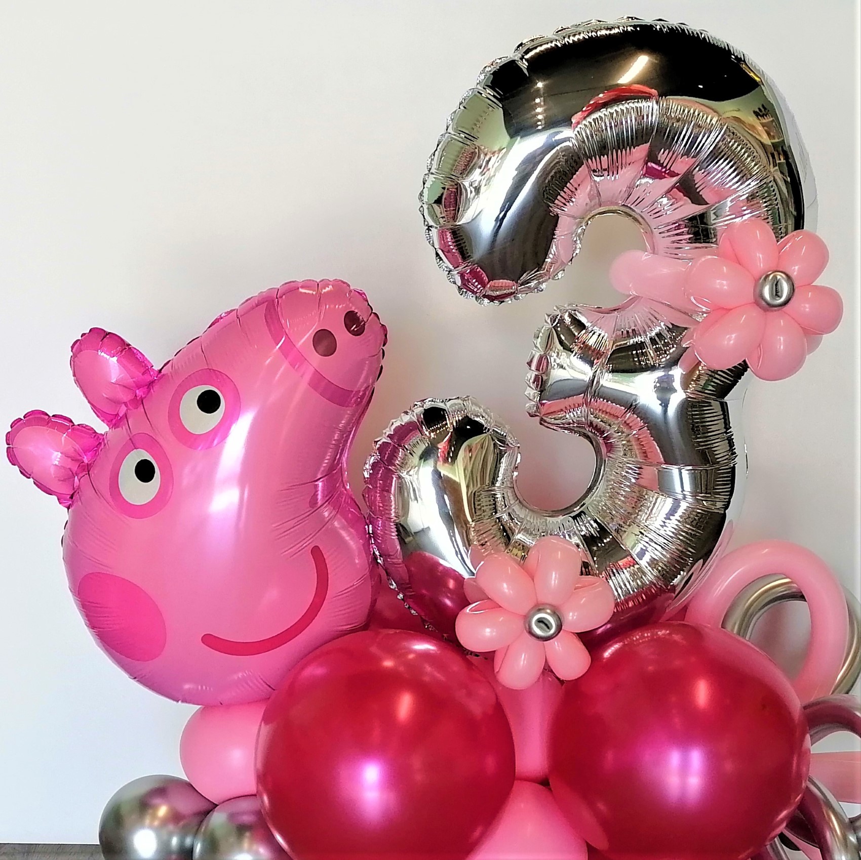  Peppa Pig - Ramo de globos para fiesta de primer cumpleaños,  para niños de 1 año, incluye 8 globos : Juguetes y Juegos