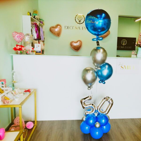 Esfera Happy Birthday & Ramillete