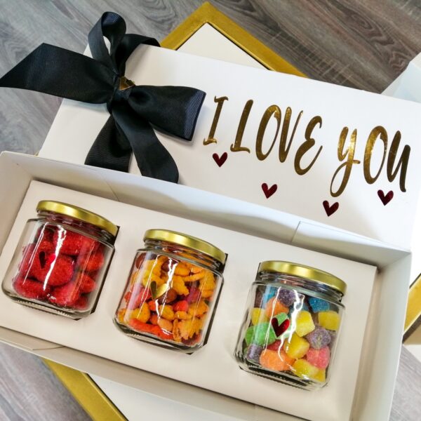 Caja I love you blanca con tres Jars