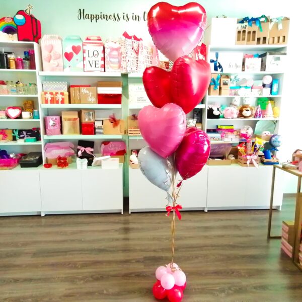 Ramillete San Valentín con seis corazones
