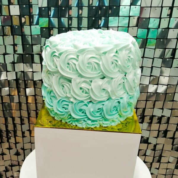 Pastel Rosas verde menta